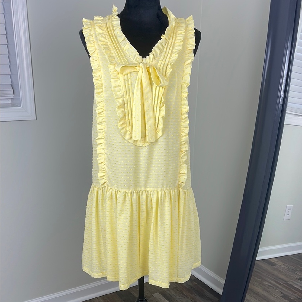 Deby Debo Yellow Ruffled Sleeveless Dress Ladies Size S